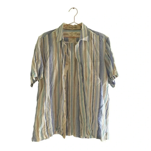 Tasso Elba Island Men's Multicolor Short Sleeve Button Down Shirt Size Large - Picture 1 of 5